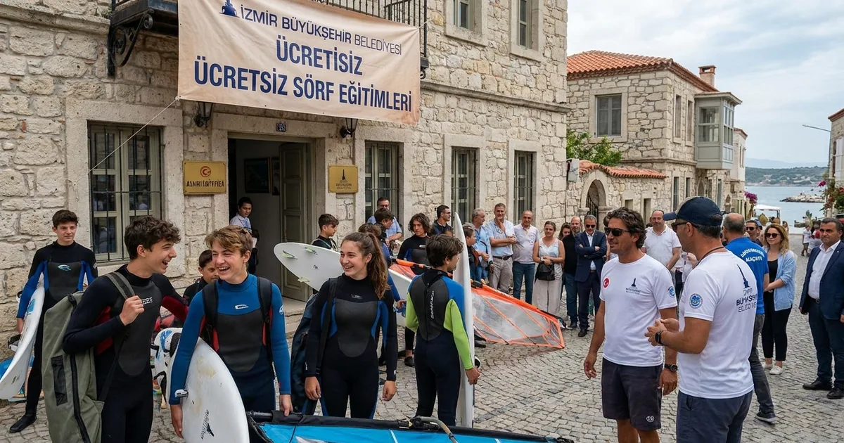 Gençler için yeni heyecan: İzmir'de sörf dersleri başladı