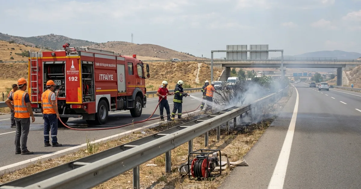 Buca'da otoban kenarındaki yangın kontrol altına alındı - Haber Alaçatı